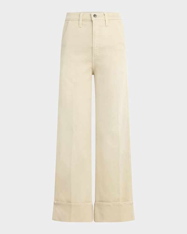 Trixie Wide-Leg Cuffed Ankle Trousers